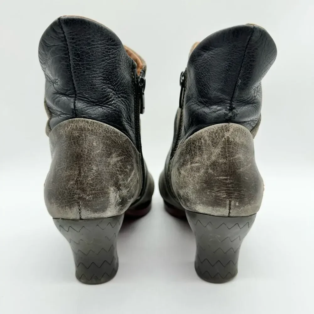 Art Company Womens Harlem 1092 Artsy Mid Heel Ankle Boot Grey/Black Size‎ 38